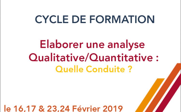  Cycle de Formation (Elaborer une analyse Qualitative/Quantitative : Quelle Conduite ?)